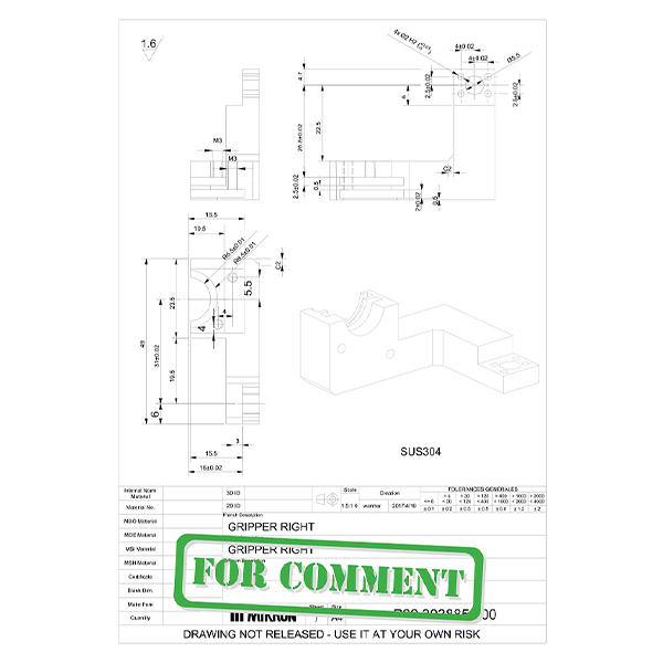 симметричный металлический правый захват по индивидуальному заказу-MWMECHPARTS