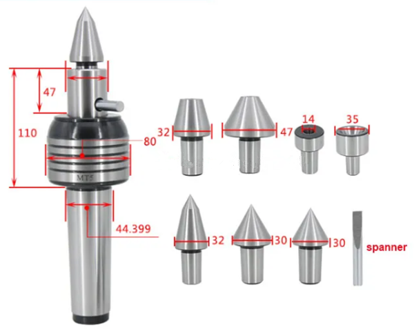 Подвижные центры с ЧПУ MT5 со сменными головками-MWMECHPARTS